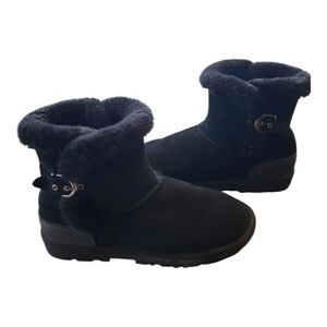 Lamo Willow water resistant Black Suede Boots size 9 shearling‎ lining